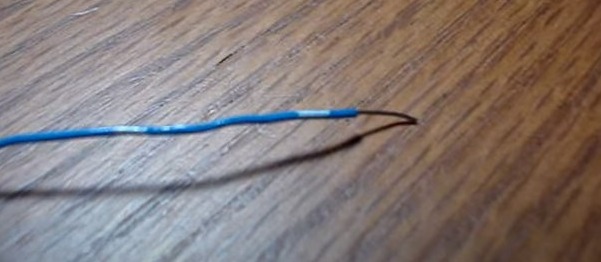 inches of insulation off the ends of an insulated copper wire